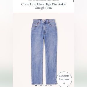 Abercrombie Ultra High Waisted Curve Love Straight Ankle Jeans